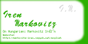 iren markovitz business card